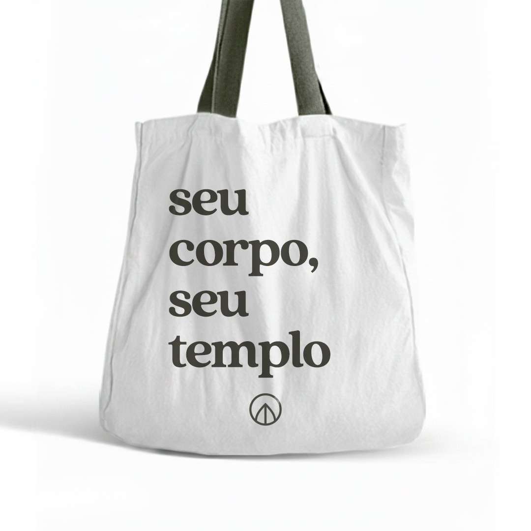 1un Ecobag de tecido (Seu Corpo, Seu Templo)